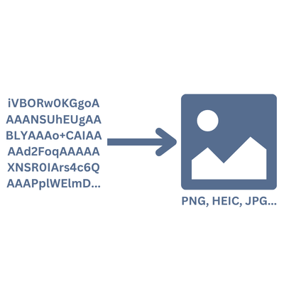 Illustration de la conversion Base64 en image