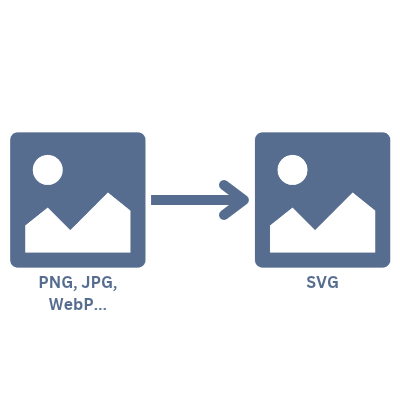 Image to SVG converter showing a traced logo next to the original