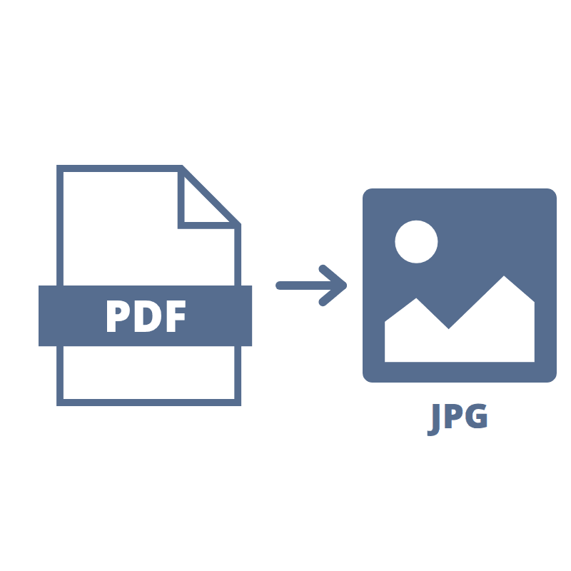 Een afbeelding die het proces van PDF naar JPG converteren toont.