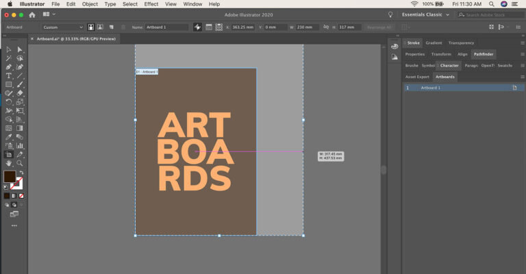 How to change artboard size in Illustrator