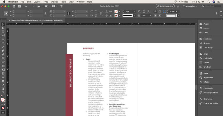 How to create two or more columns in InDesign