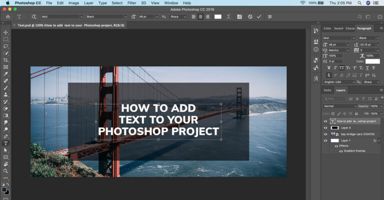 How to add text in Photoshop