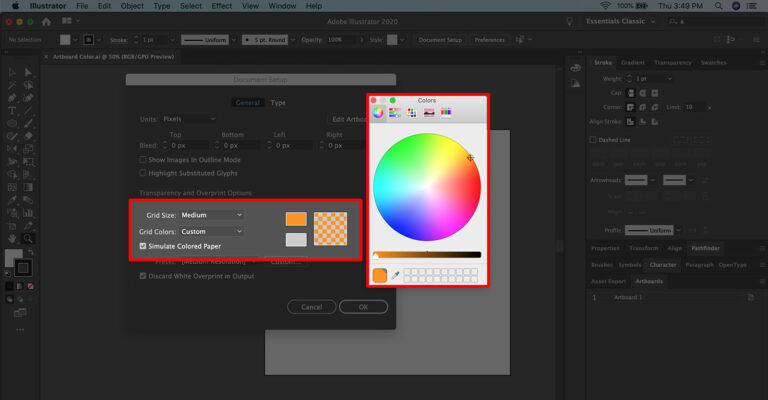 How to change artboard color in Illustrator