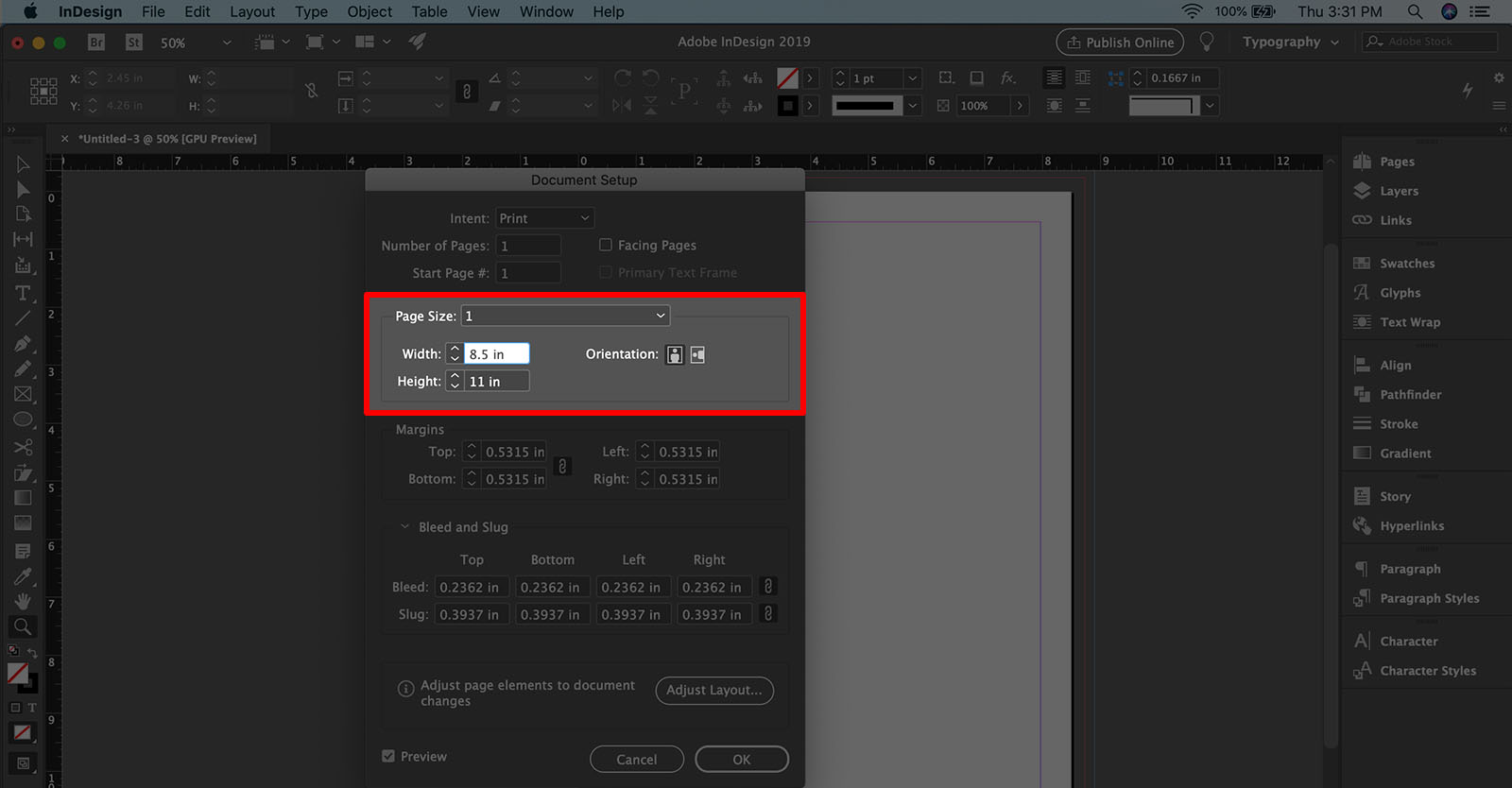 How To Set Page Size In Indesign