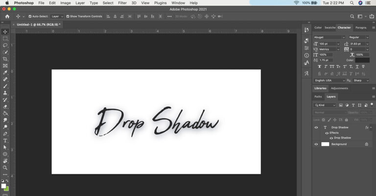 drop shadow text after effects