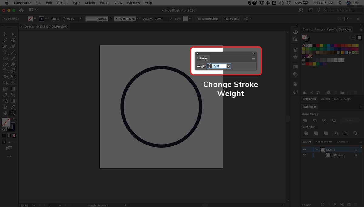 adobe illustrator stroke weight