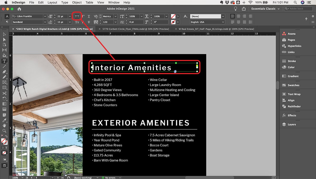 How To Make Text All Caps In Adobe InDesign