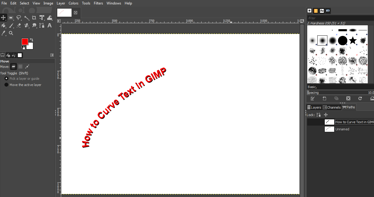 How to Curve Text In GIMP