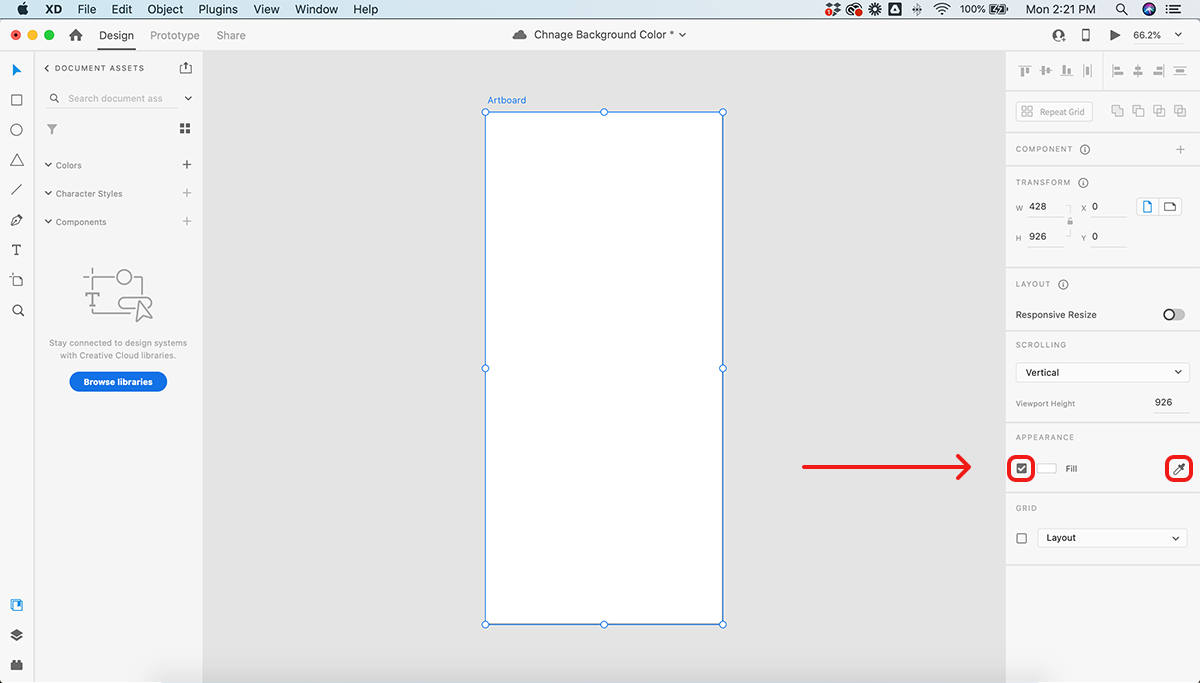 How to Change the Artboards Background Color in Adobe XD