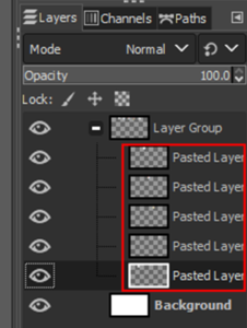 gimp select multiple layers