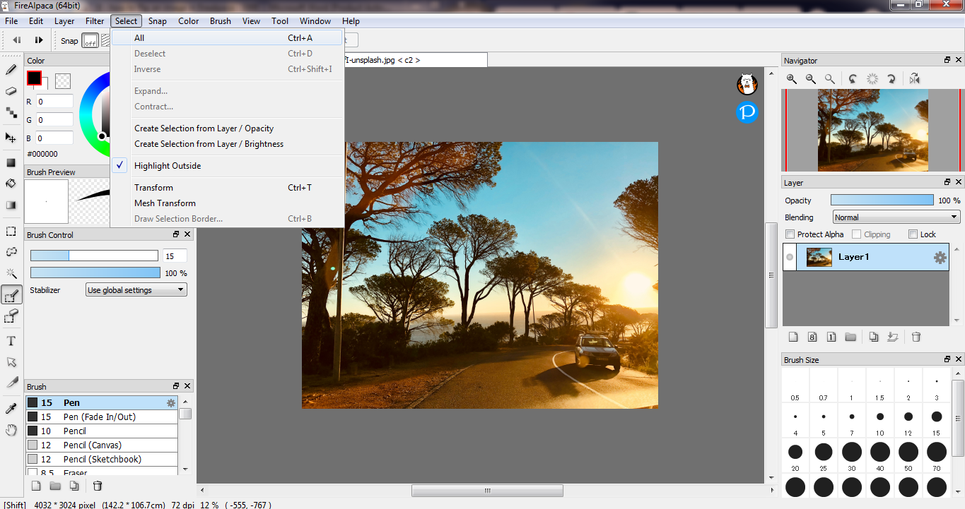 Select Image in FireAlpaca