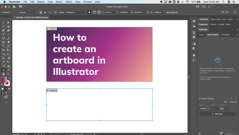 How to create an Artboard in Adobe Illustrator