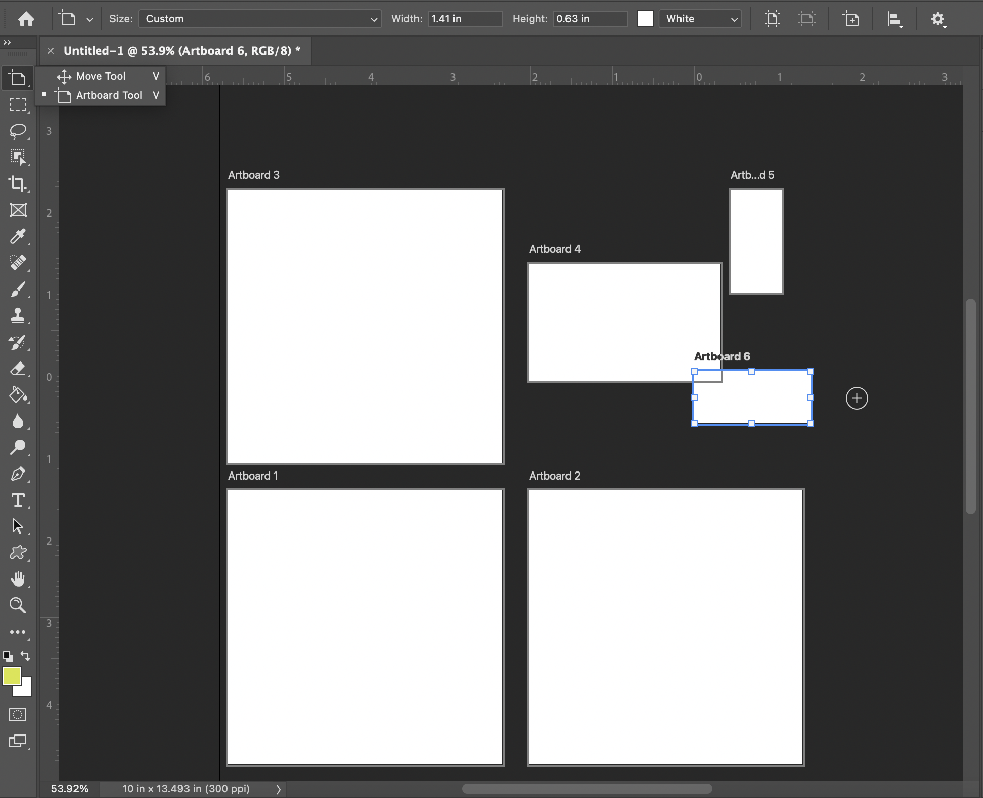 Create and edit artboards with Artboard tool