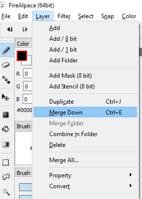 merge down option