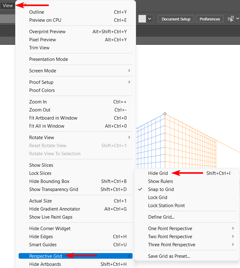 how to hide perspective grid in illustrator