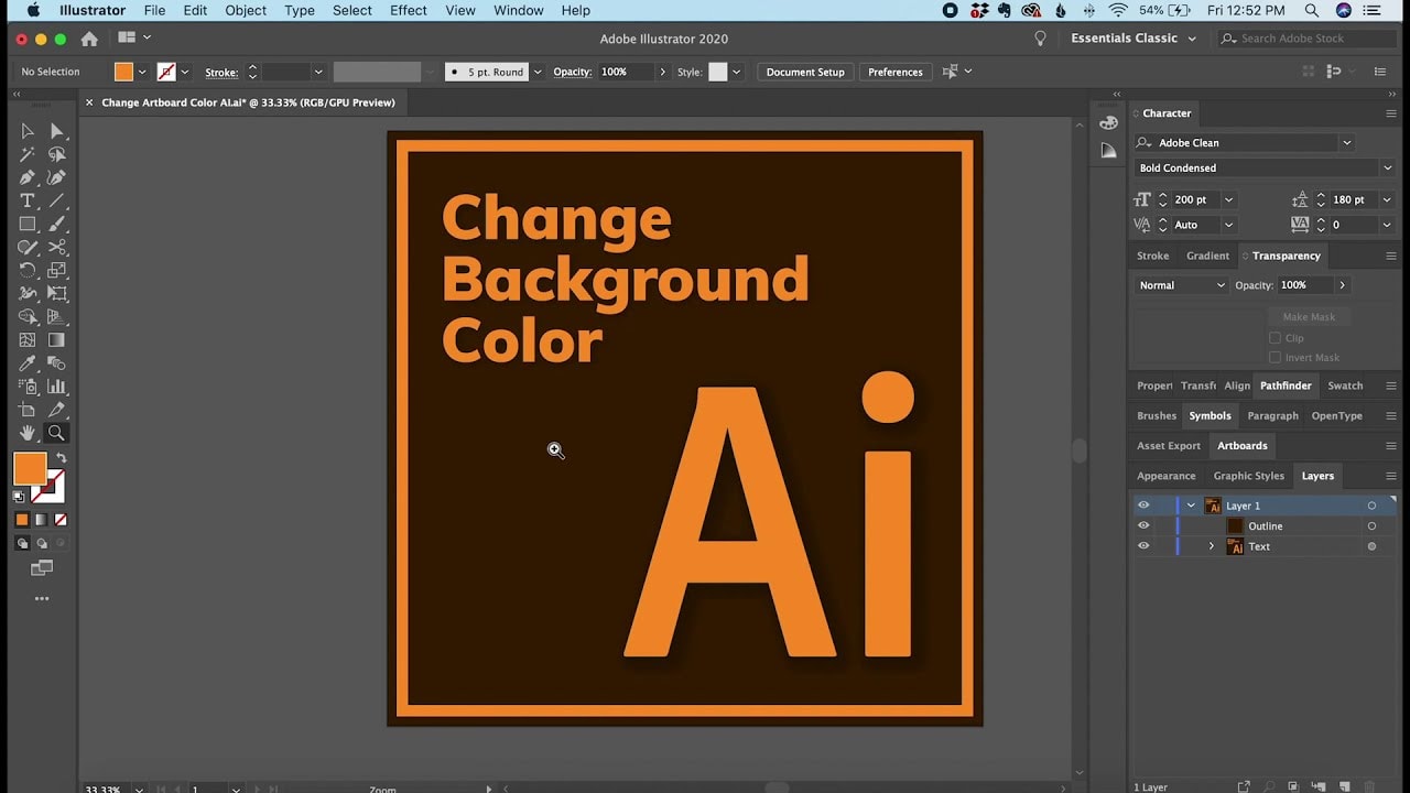 How to change artboard background color in Illustrator