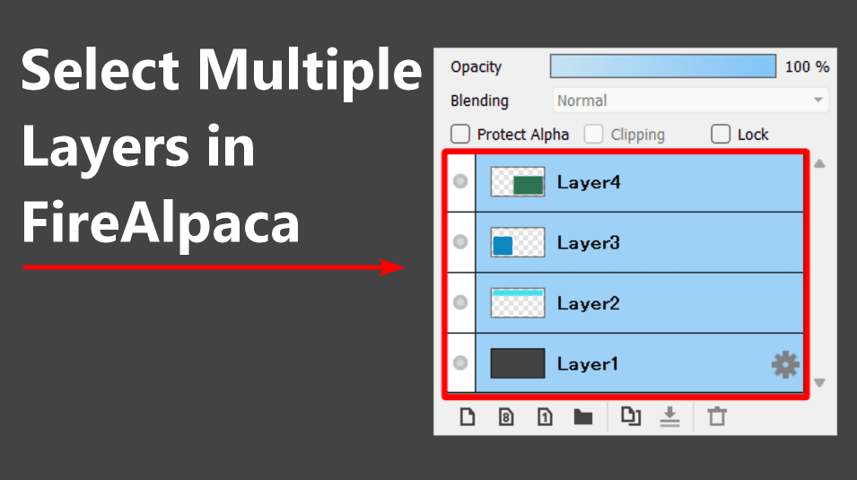 firealpaca select multiple layers
