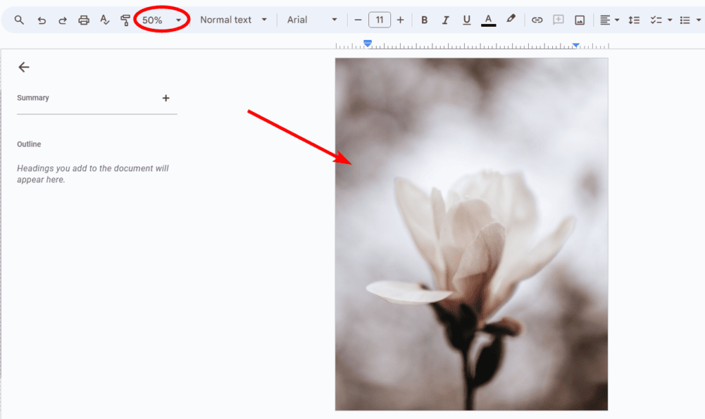 how to make image fill page google docs